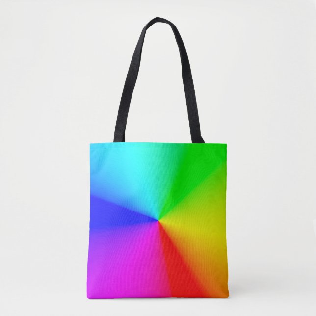 LGBT Rainbow Radial Colours Tote Bag (Front)
