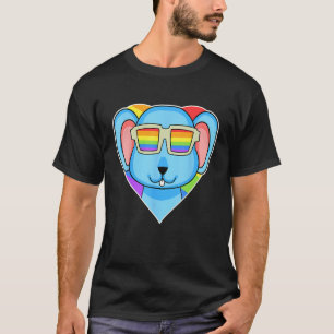 LGBT Rainbow  Rat  Gay Pride  LGBT Heart Animal Mo T-Shirt