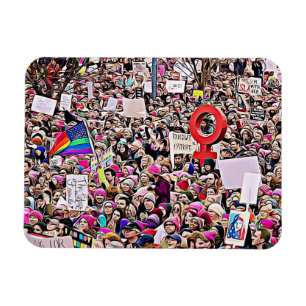 LGBT & Rainbow Sign at Women's March Magnet