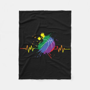 Lgbt Rainbow Sketll Heartbeat Gay Lesbian Pride Ma Fleece Blanket