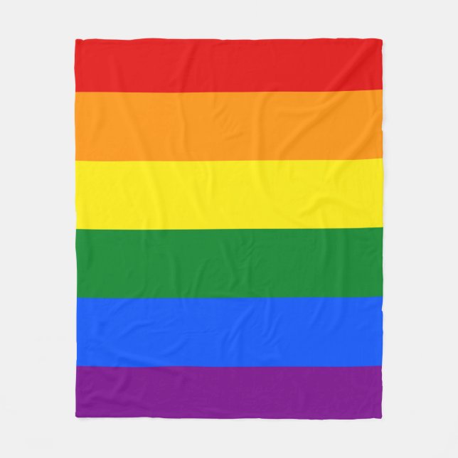 LGBT Rainbow Stripe Fleece Blanket (Front)