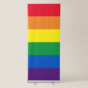 Lgbt rainbow stripes gay pride flag backdrop retractable banner