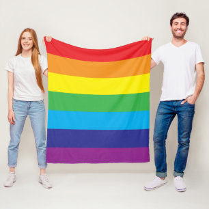 Lgbt Rainbow Stripes Lgbt  Fleece Blanket