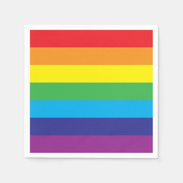 Lgbt Rainbow Stripes Lgbt  Napkin (Front)