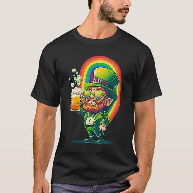LGBT Rainbow Supporter Gay St Patricks Day T-Shirt (Front)