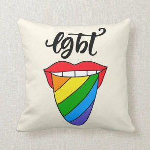LGBT Rainbow Tongue Cushion