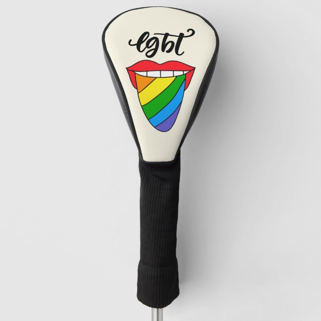 LGBT Rainbow Tongue Golf Head Cover (Front)