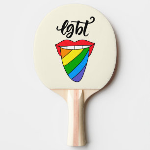 LGBT Rainbow Tongue Ping Pong Paddle