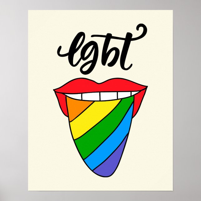 LGBT Rainbow Tongue Poster (Front)