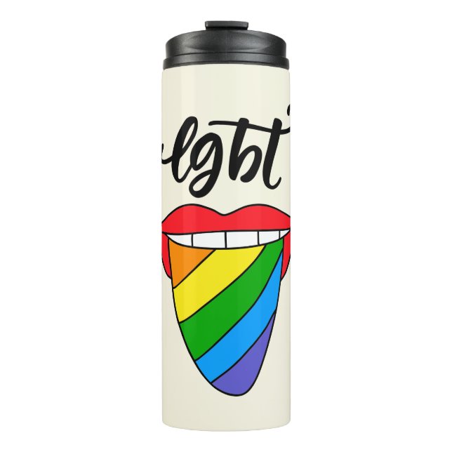 LGBT Rainbow Tongue Thermal Tumbler (Front)