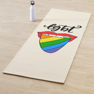 LGBT Rainbow Tongue Yoga Mat