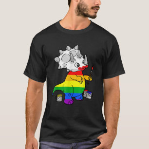 LGBT Rainbow Triceratops Dino LGBTQ cute and funny T-Shirt