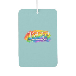 LGBT Rainbow Typography Car Air Freshener