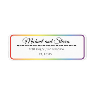 LGBT rainbow wedding label