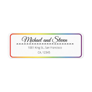 LGBT rainbow wedding label