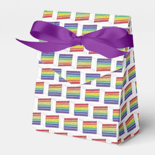 LGBT Rainbow Wedding Layer Cake Slice Gay Pride Favour Box