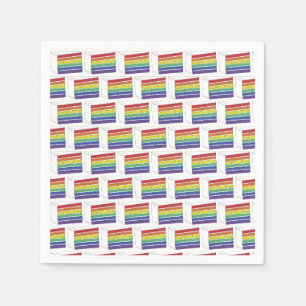 LGBT Rainbow Wedding Layer Cake Slice Gay Pride Napkin