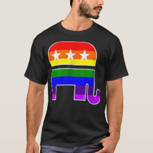 LGBT Republican Elephant  Pride Flag Conservative  T-Shirt