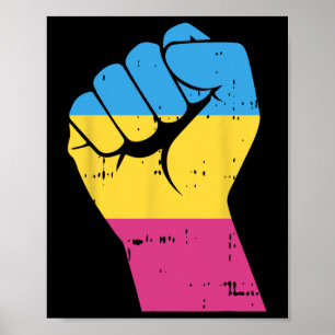 Lgbt Resist Fist Vintage Hand Panual Flag Pan Prid Poster