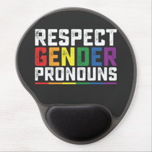 LGBT Respect Gender Pronouns Gay Lesbian Trans Gel Mouse Mat