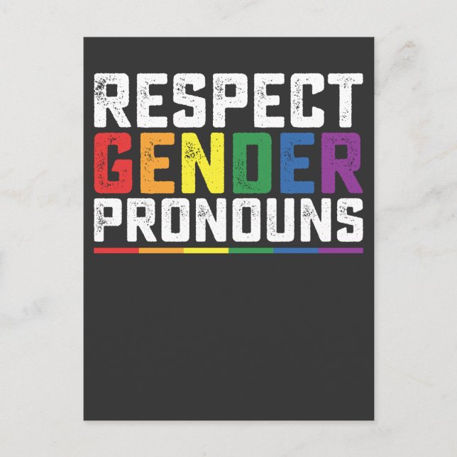 LGBT Respect Gender Pronouns Gay Lesbian Trans Invitation Postcard (Front)