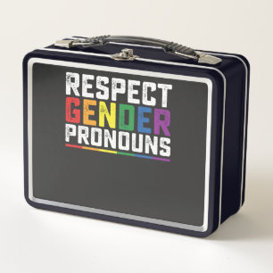LGBT Respect Gender Pronouns Gay Lesbian Trans Metal Lunch Box