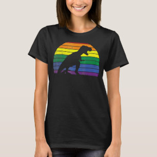 Lgbt Rex Gay Pride Lesbian Dinosaur Sunset T-Shirt