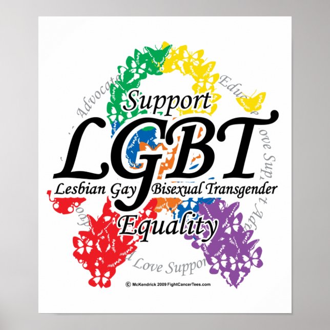 LGBT Ribbon of Butterflies Poster (Front)
