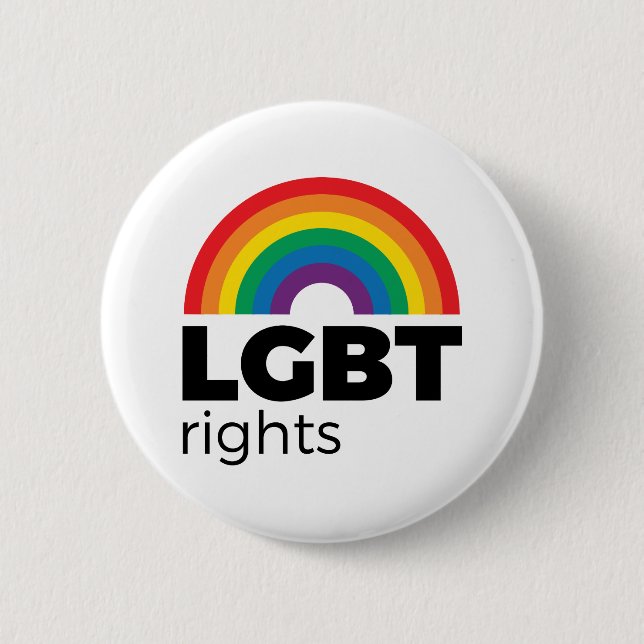 LGBT Rights Rainbow 6 Cm Round Badge (Front)
