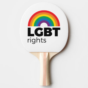 LGBT Rights Rainbow Ping Pong Paddle