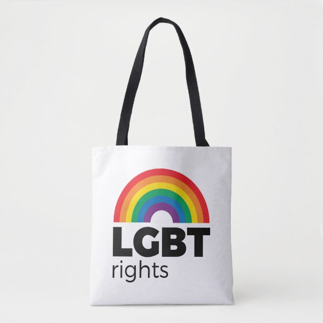 LGBT Rights Rainbow Tote Bag (Front)