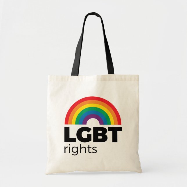 LGBT Rights Rainbow Tote Bag (Front)