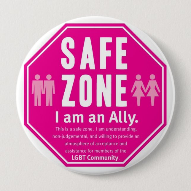 LGBT Safe Zone 10 Cm Round Badge (Front)