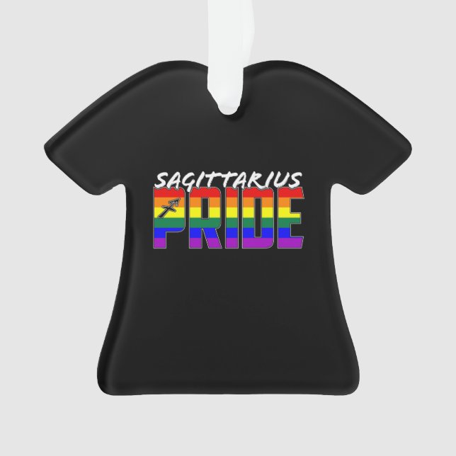 LGBT Sagittarius Pride Flag Zodiac Sign Ornament (Front)