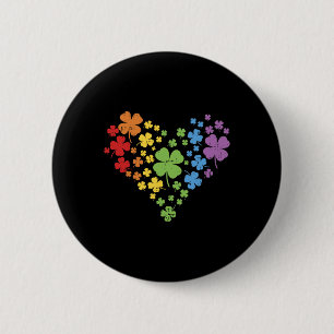 Lgbt Shamrock Heart Shirt Rainbow St Patricks Day 6 Cm Round Badge