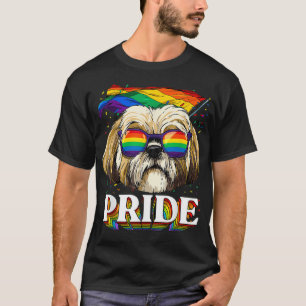LGBT Shih Tzu Gay Pride LGBTQ Rainbow Flag Sunglas T-Shirt