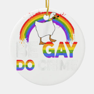 LGBT Shirt Be Gay Do Crime Ceramic Tree Decoration