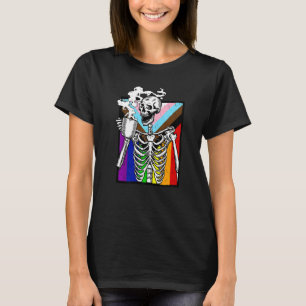 Lgbt Skeleton Drink Coffee Gay Transger Lgbtq Prid T-Shirt