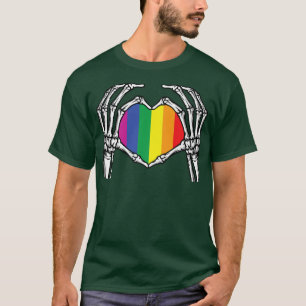 LGBT Skeleton Hand Heart Sign Bones Costume Funny T-Shirt