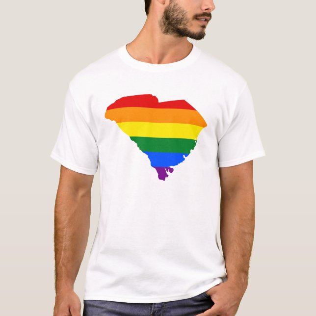 LGBT South Carolina, US state flag map T-Shirt (Front)