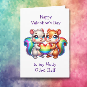 LGBT+ Squirrel Valentine's Day Personalised Photo Card