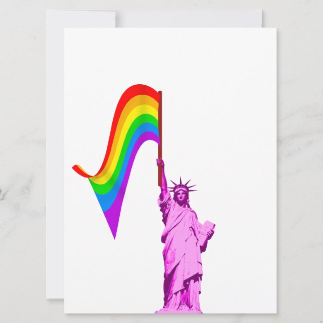 LGBT Statue of Liberty Wedding Invitation Template (Front)
