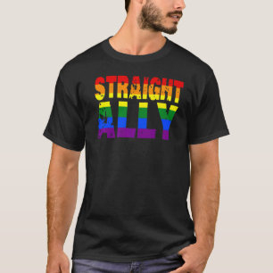 Lgbt Straight Ally Lgbtq Flag Rainbow Gay Pride T-Shirt