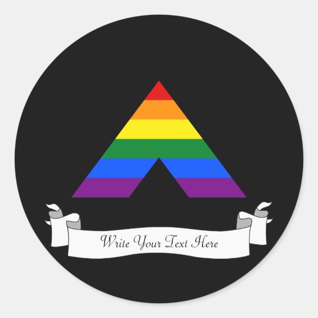 LGBT straight ally pyramid symbol Classic Round Sticker (Front)
