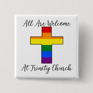 LGBT Supportive Christian 15 Cm Square Badge