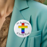 LGBT Supportive Christian 6 Cm Round Badge<br><div class="desc">Do you want to show your support for LGBTQ people as a Christian? Consider wearing this supportive button. When you accept and celebrate all people,  shout it loud! Ally visibility matters. 

Does your Church want to show its support? Order a batch of these for your congregants.</div>