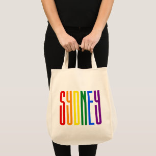 LGBT Sydney Gay Pride Rainbow Text LGBTQ Support Tote Bag