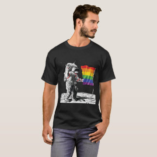 LGBT T-Shirt - Rainbow Flag on the Moon
