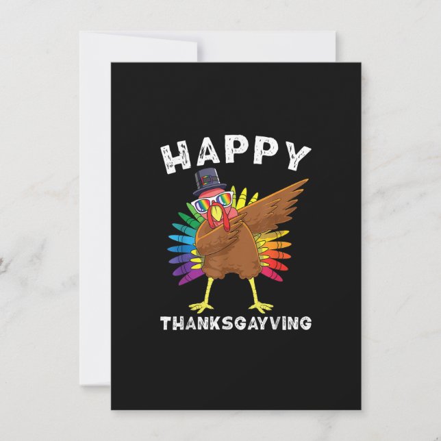 LGBT Thanksgiving Turkey LGBTQ+ Rainbow Gay Pride  Invitation (Front)