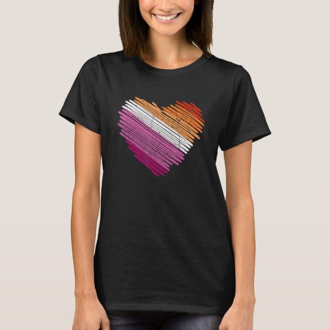 Lgbt The Flag For The Lesbian Heart Pride Rainbow T-Shirt (Front)